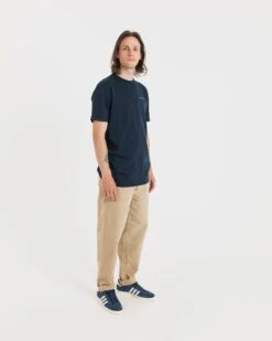 Embroidered Organic Cotton T-Shirt Navy -Gloverall 2