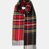 Oversized Lambswool Scarf Black Royal Stewart -Gloverall ABSQL STB HLFBlack RoyalStewartLargeLambswoolScarf1 2020 300dpi RGB