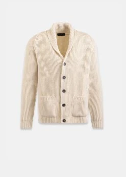 Shawl Collar Cardigan Ecru