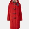 Women's Long Slim Fit Duffle Coat Red Thomson