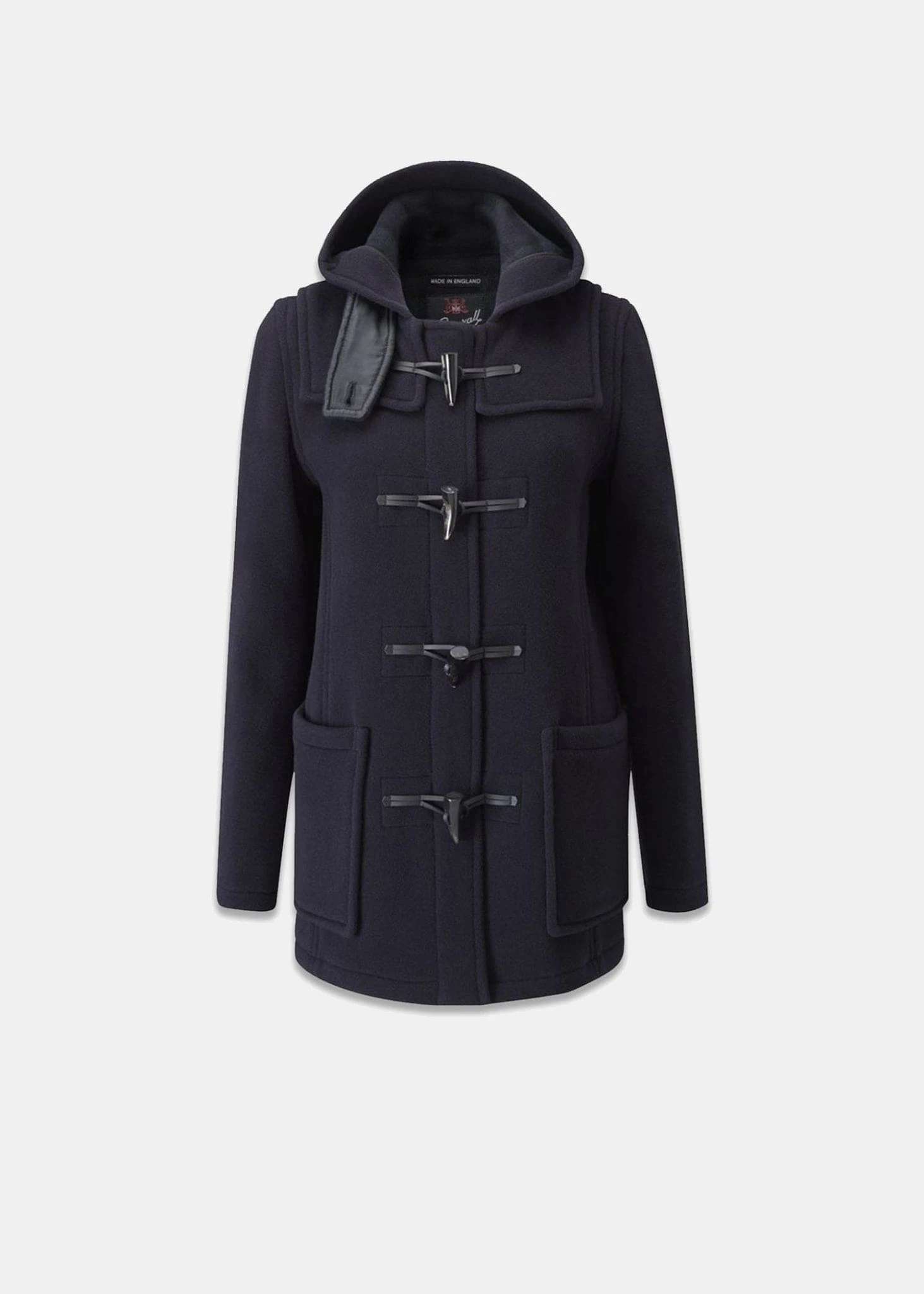 Short Slim Fit Duffle Coat Navy Black Watch 3 Short Slim Fit Duffle Coat Navy Black Watch