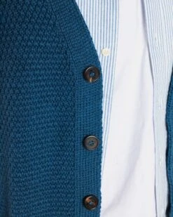 Moss Stitch Cardigan Petrol -Gloverall L1080993