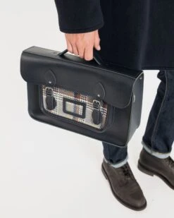 Gloverall X Cambridge Satchel 15 Inch Batchel Navy -Gloverall L1090728