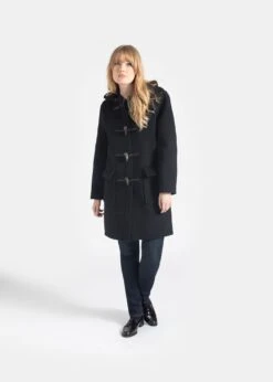 Women's Original Duffle Coat Black Stewart -Gloverall LC3120 CT OriginalDuffleCoat BlackRoyalStewart 001 5029b2e4 b52b 4957 862e ea99d76e06ab