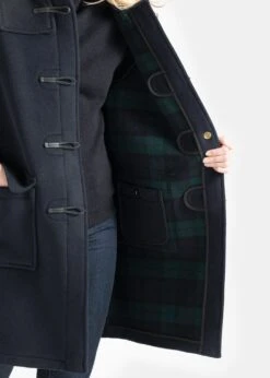 Women's Original Duffle Coat Navy Black Watch -Gloverall LC3120 CT OriginalDuffleCoat NavyBlackwatch 002 3dda587b 6185 4c62 b576 4b4da06b4b10