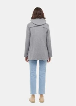 Short Slim Fit Duffle Silver Prince Of Wales 13 Short Slim Fit Duffle Silver Prince Of Wales -Gloverall LC4320 SIR SILVER back