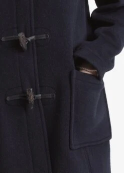 Women's Long Slim Fit Duffle Coat Navy Black Watch -Gloverall LC4330 CTSlimFitLongDuffle NavyBlackwatchctdetail3
