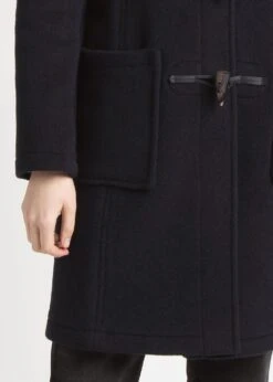 Women's Long Slim Fit Duffle Coat Navy Royal Stewart -Gloverall LC4330 CTSlimFitLongDuffle NavyRoyalStewartctdetail02