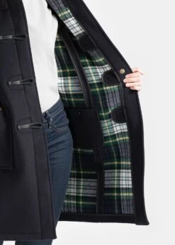 Women's Long Slim Fit Duffle Coat Navy Dress Gordon -Gloverall LC4330 SlimFitDuffle NavyDressGordon 002