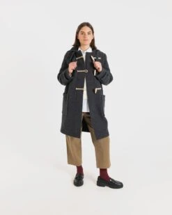 Women's Original Monty Duffle Coat Charcoal -Gloverall LC4385CHARCOALMONTYMODELSHOT2