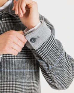 Women's George Jacket Prince Of Wales Silver 9 Women's George Jacket Prince Of Wales Silver -Gloverall LS6142POWSCLOSEUP