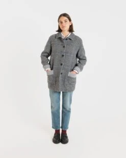 Women's George Jacket Prince Of Wales Silver 11 Women's George Jacket Prince Of Wales Silver -Gloverall LS6142POWSMODELSHOT2