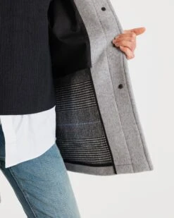 Women's George Jacket Silver Prince Of Wales 9 Women's George Jacket Silver Prince Of Wales -Gloverall LS6142SILVERPRINCEOFWALESCLOSEUPINSIDE