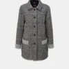 Women's George Jacket Prince Of Wales Silver -Gloverall LS6142 LONGLINE MOSS PRINCE OF WALES SILVER FRONT
