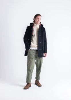 Mid Length Duffle Coat Black Stewart -Gloverall MC3251 BLSTMidLengthDuffleBlack Front 1