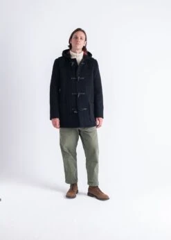 Mid Length Duffle Coat Black Stewart -Gloverall MC3251 BLSTMidLengthDuffleBlack Front 2