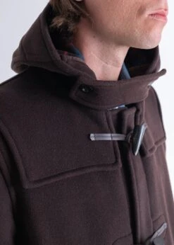 Mid Length Duffle Coat Brown Tartan -Gloverall MC3251 BRNMidLengthDuffleBrown Detail 3