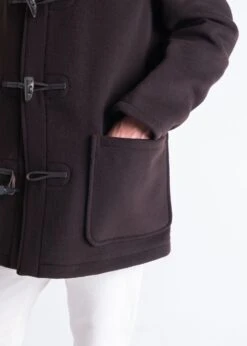 Mid Length Duffle Coat Brown Tartan -Gloverall MC3251 BRNMidLengthDuffleBrown Detail 4