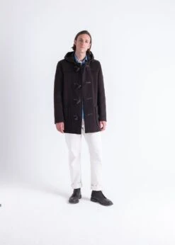 Mid Length Duffle Coat Brown Tartan -Gloverall MC3251 BRNMidLengthDuffleBrown Front 1