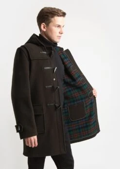 Morris Duffle Coat Brown Tartan -Gloverall MC3512 CTMorrisDuffle BrownTartanctdetail