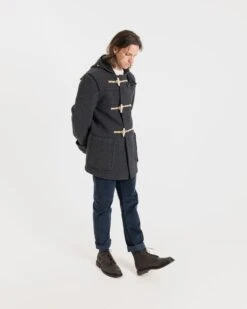 Mid Monty Duffle Coat Charcoal -Gloverall MC3577CharcoalModelShot3