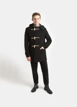 Mid Monty Duffle Coat Black 10 Mid Monty Duffle Coat Black -Gloverall MC3577MidMonty Black52front