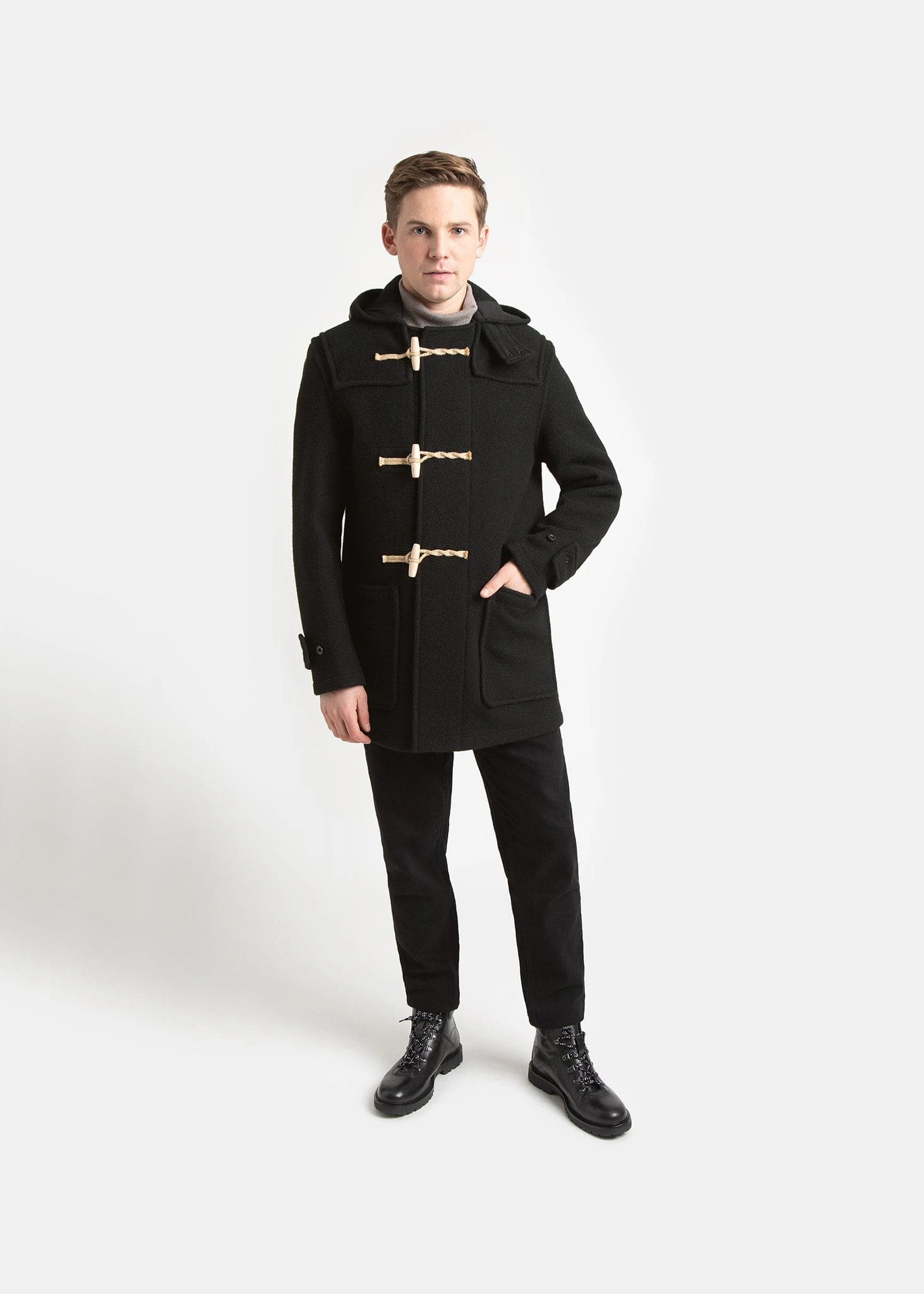 Mid Monty Duffle Coat Black 5 Mid Monty Duffle Coat Black - Image 3