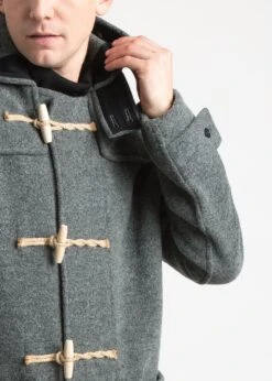 Mid Monty Duffle Coat Grey 11 Mid Monty Duffle Coat Grey -Gloverall MC3577MidMonty Grey52detail