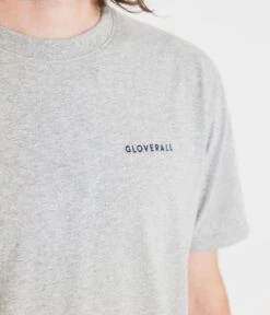 Embroidered Organic Cotton T-Shirt Grey -Gloverall MJ1000GREYCLOSEUP2