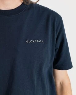 Embroidered Organic Cotton T-Shirt Navy -Gloverall MJ1000NAVYCLOSEUPSHOT2