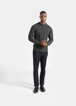 Aran Jumper Grey -Gloverall MK5090Aran SlateGrey