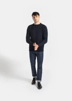 Aran Jumper Navy -Gloverall MK5090Aran navy 001 518123ac ad5c 4227 b6ae cf214255a1d8