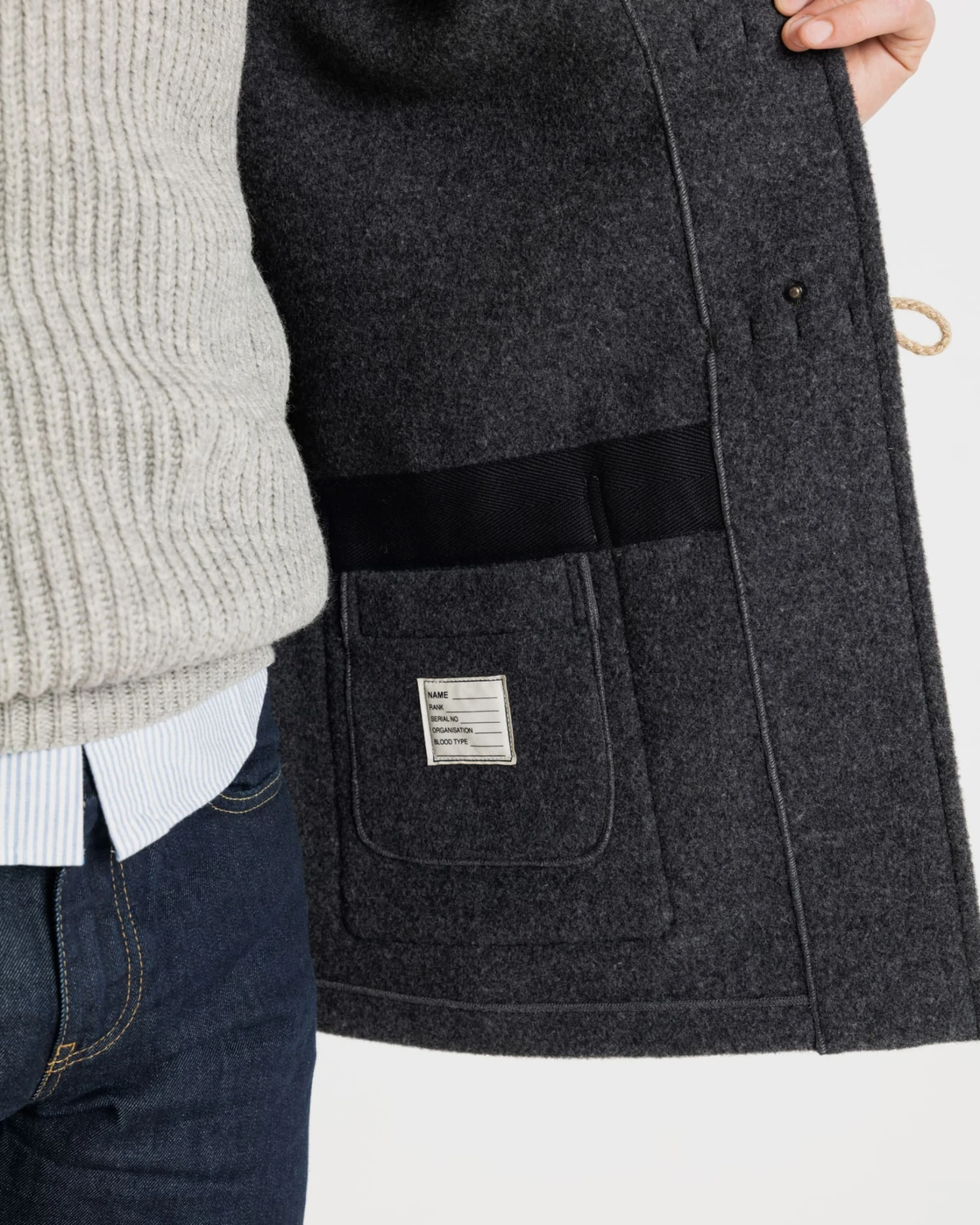 Union Jack Mid Monty Duffle Charcoal 5 Union Jack Mid Monty Duffle Charcoal - Image 4