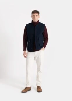 Roger Gilet -Gloverall MS5380BRNRogerGilet Brown Navy001 ee689388 a3e5 45c2 b214 39eab3c6e91e