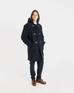 Cashmere Drake Duffle Coat Midnight -Gloverall MS5415MIDNIGHTMODELSHOT1