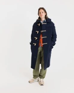 Harrison Duffle Coat Navy 11 Harrison Duffle Coat Navy -Gloverall MS5416NavyModelShot2