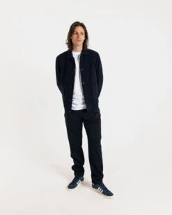 Oliver Jacket Navy Check -Gloverall MS5418MODELSHOTFRONT1