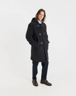 Drake Duffle Coat Charcoal 9 Drake Duffle Coat Charcoal -Gloverall MS5420CHARCOALMODELSHOT1