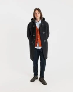 Drake Duffle Coat Charcoal 8 Drake Duffle Coat Charcoal -Gloverall MS5420CHARCOALMODELSHOT2