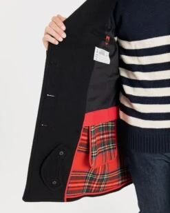 Oversized Peacoat Black Stewart -Gloverall MS5425BLACKSTEWARTCLOSEUP1