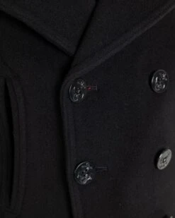 Oversized Peacoat Black Stewart -Gloverall MS5425BLACKSTEWARTCLOSEUP2
