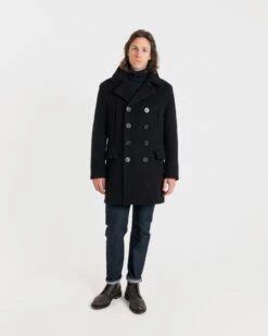 Oversized Peacoat Black Stewart -Gloverall MS5425BLACKSTEWARTMODELSHOT1