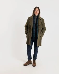 Oversized Peacoat Loden Check -Gloverall MS5425LODENMODELSHOT1