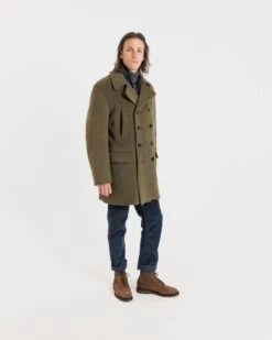 Oversized Peacoat Loden Check -Gloverall MS5425LODENMODELSHOT2