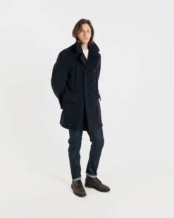 Oversized Peacoat Navy Royal Stewart -Gloverall MS5425NAVYSTEWARTMODELSHOT1