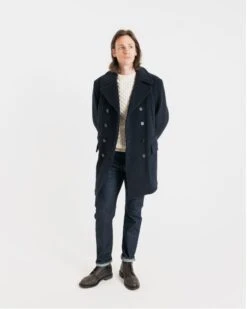 Oversized Peacoat Navy Royal Stewart -Gloverall MS5425NAVYSTEWARTMODELSHOT2
