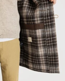 Gloverall X De Bonne Facture Check -Gloverall MS5429DBFGREYCLOSEUP