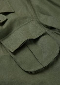 Keats Safari Jacket Khaki -Gloverall MS5440 KEATS LINEN JACKET KHAKI DETAIL 02