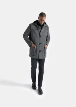 Mid Length Duffle Coat Grey Black Watch -Gloverall MidLengthDuffleCoatGreyBlackWatch a78f0842 12b4 41b7 bdae 9c6114eb494c
