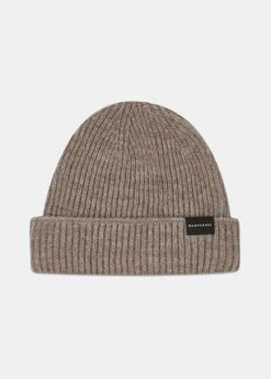 Ribbed Merino Beanie Hat Mushroom